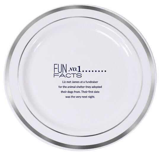 Just the Fun Facts Premium Banded Plastic Plates